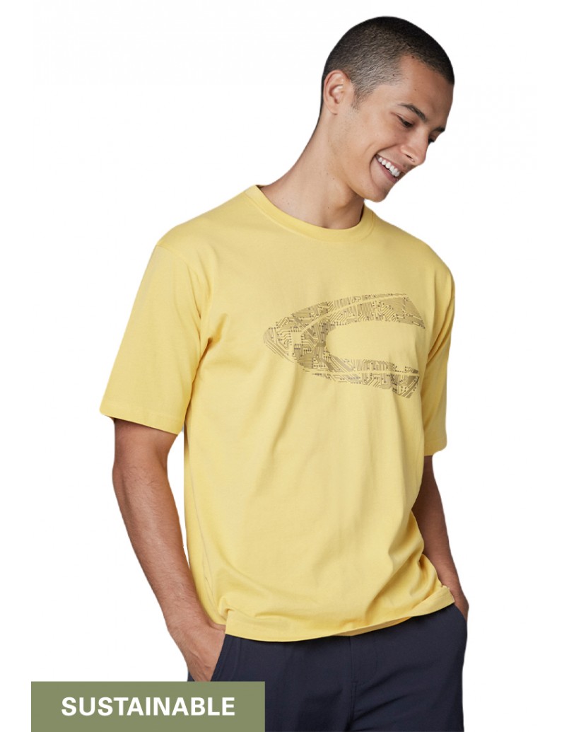 C by camel active Loose Fit T-Shirt with camel active Logo Print in Organic Cotton  (282-AW20H2675-2